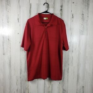 mens links edition red polo short sleeve shirt size large